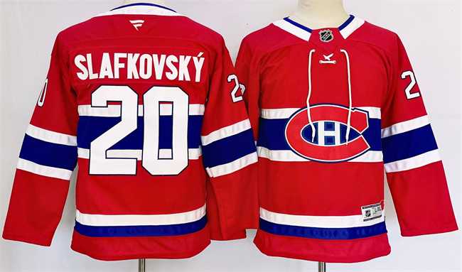 Youth Montreal Canadiens #20 Juraj Slafkovsky Red 2024-25 Stitched Jersey->nhl youth jerseys->NHL Jersey